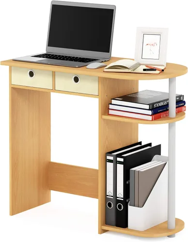 Vista 19 de Furinno Simplistic - Escritorio rústico para computadora de 31 pulgadas, escritorio de oficina pequeño, escritorio rectangular de oficina en casa