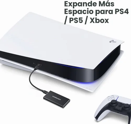 Vista 7 de Vansuny SSD externo portátil de 250 GB, USB 3.1 Gen2 430MB/s de transferencia de datos de alta velocidad, USB C Mini unidad de estado sólido externa