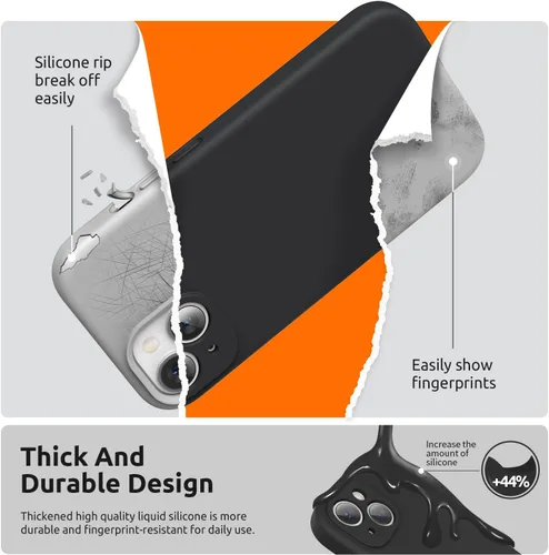 Vista 5 de SURPHY Funda diseñada para iPhone 15 Plus con protector de pantalla y cordón, correa de teléfono y funda de silicona líquida para teléfono