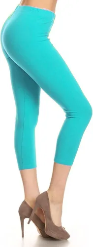 Vista 56 de Leggings Depot NCL27 pantalones capri para yoga de algodón premium suave Negro