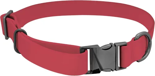 Vista 9 de MiMu Collar pequeño de silicona para perro, collar de perro elegante rosa de 17 pulgadas con hebilla de cierre y bucle de correa con anillo en D