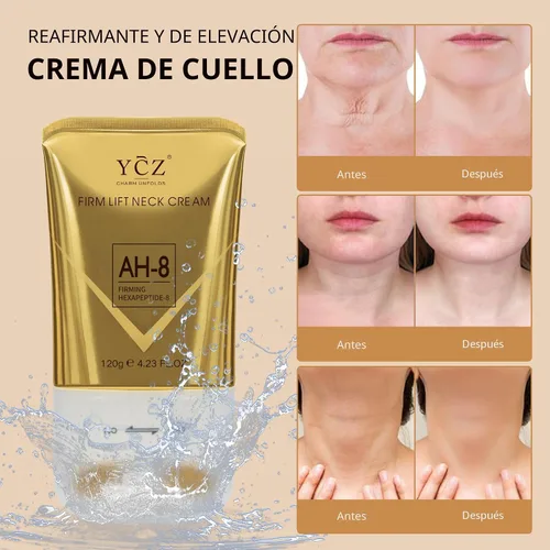 Vista 2 de Ycz AH-8 Crema reafirmante para el cuello con rodillo para el cuidado del cuerpo, hidratante, antienvejecimiento, crema para el cuello con péptidos
