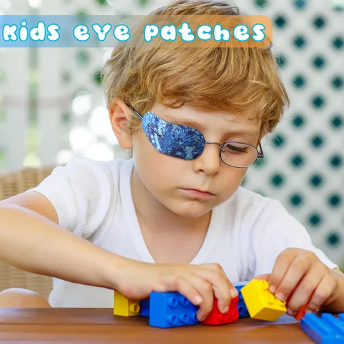 Vista 4 de Panelee 10 parches para ojos para niños, 10 estilos, parches adhesivos para los ojos para niños y niñas, sin látex, almohadillas perezosas a granel