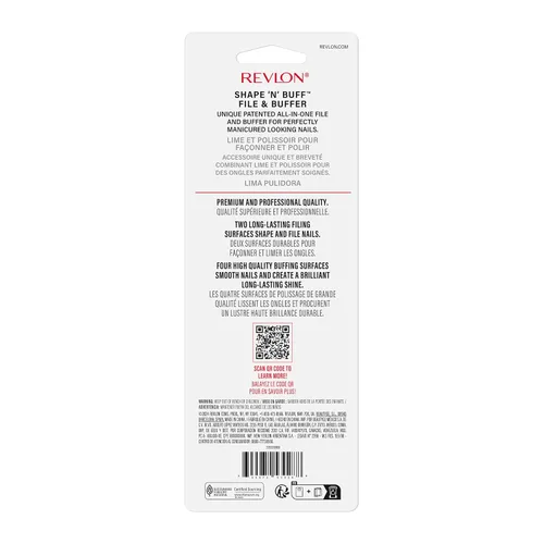 Vista 3 de Revlon Shape 'N' Buff - Bloque pulidor de uñas, herramienta de manicura todo en uno para dar forma y brillo a las uñas naturales, 1 unidad