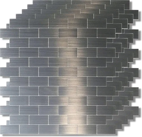 Vista 10 de XUANINY Azulejos de metal para salpicaduras de despegar y pegar, adhesivo de pared 3D de mosaico de aluminio autoadhesivo para cocina