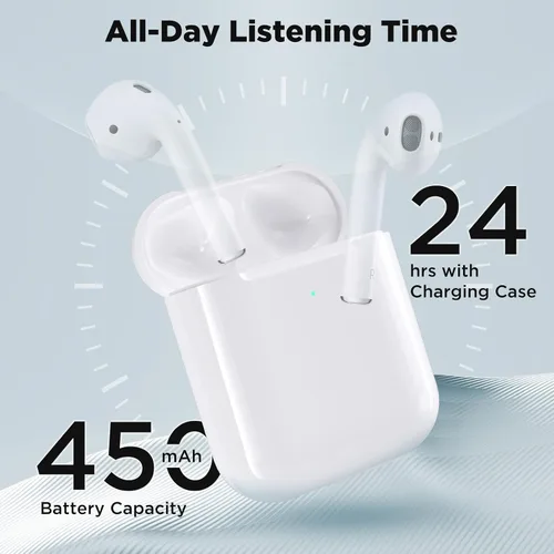 Vista 3 de Compatible with 1&2 Generation Airpod Charging Case, Wireless Airpod Replacement Case with Bluetooth Pairing Sync Button, Air Pods 1/2 Charging