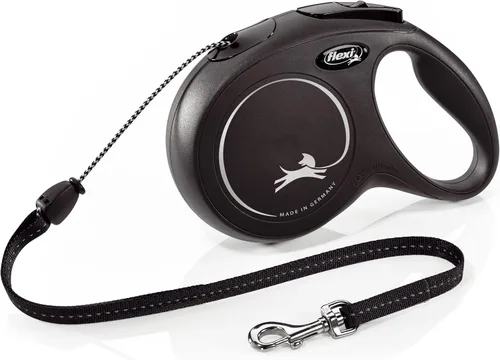 Vista 6 de Flexi - New Classic - Correa retráctil de cuerda para perros, S, negro, 26 libras (12 kg), 26 pies (8 m)