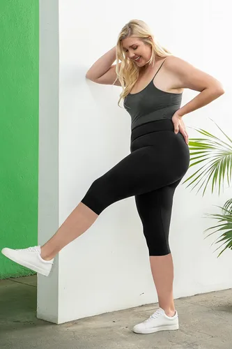 Vista 6 de SATINA - Leggings para mujer de cintura alta para mujer- Leggings capri y de largo completo para mujer