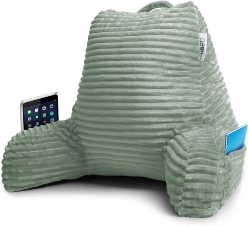 Vista 28 de Nestl Almohada de lectura para niños y adolescentes con espuma viscoelástica triturada, almohadas de respaldo de felpa de corte lujoso para leer
