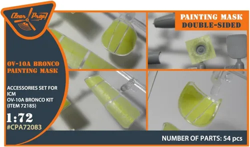 Vista 2 de Clear Prop 72083 1/72 OV-10 A/D Bronko Máscara de pintura de doble cara en papel Kabuki amarillo para kits ICM