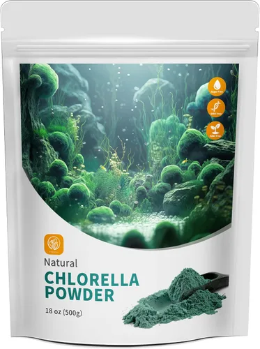 Vista 10 de Chlorella Powder Natural - Polvo de clorofila, apoya el sistema inmunológico y la función hepática, mantiene a la juventud, vegano, rico