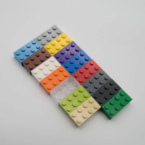 Vista 3 de Bloque de ladrillos clásico a granel, ladrillos gris oscuro 2x4, ladrillos de construcción planos 100 piezas, compatible con piezas y piezas
