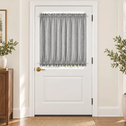 Vista 45 de Deconovo - Cortinas opacas para puerta francesa para ventana de puerta Gris oscuro