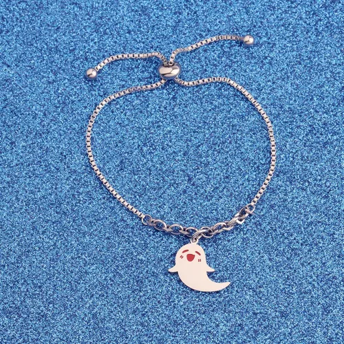 Vista 4 de WUSUANED Lindo collar de fantasma Hu Tao Ghost Shape Jewelry Halloween Cosplay regalos para los amantes del anime del juego