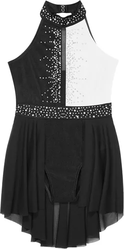 Vista 23 de CHICTRY Kids Girls Sparkly Rhinestone Ballet Gymnastics Leotards Modern Lyrical Dance Costume