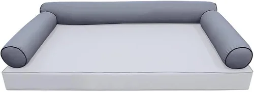 Vista 2 de *Cover ONLY* Style6 Full Size 73"x8" Contrast Piped Trim Bolster Pillow Slipcover AD001
