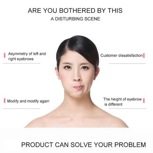 Vista 3 de Plantilla de maquillaje para cejas con tres puntos de posicionamiento, herramienta simétrica, regla de equilibrio de cejas para maquillaje Dorado