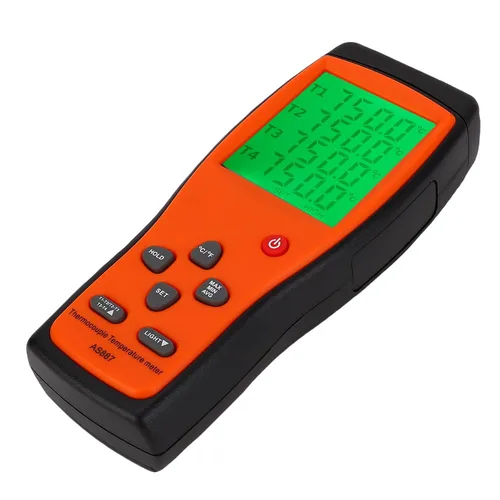 Vista 4 de Medidor de temperatura de 4 canales, termómetro para sondas tipo 4 K, probador digital -200-1372 con 2 unidades de conmutación, tipo de contacto