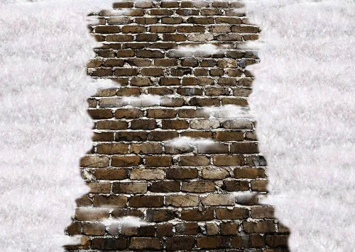 Vista 5 de MEHOFOND Alfombrillas de goma de 5 x 4 pies, estilo rústico, para invierno, nieve, exteriores, fotografía, camino de piedra, impreso, tapete de goma