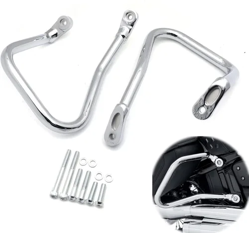 Vista 10 de Barra de choque de protección de alforja trasera negra compatible con Harley Softail FLHC FLHCS 2018+ [P/N: TGHD-SG09-BK]