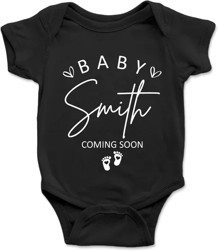 Vista 2 de Dilypod Custom Baby Pregnancy Announcement Bodysuit 0-3 Months, Baby Announcement Onesie, New Mom Gift, New Dad Gift, New Parent Gift