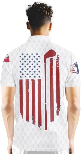Vista 3 de PAGYMO Golf Shirts for Men Hawaiian Funny Crazy Print Mens Polo Shirt
