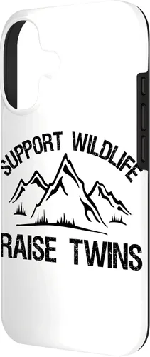 Vista 2 de Support Wildlife Raise Twins Funny Twin Mom Dad Gift Case for iPhone 17