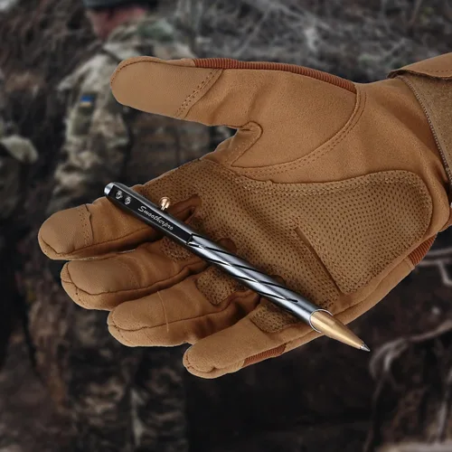 Vista 3 de SMOOTHERPRO Bolt Action - Bolígrafo de aluminio compatible con Parker y Fisher Space SPR, bolígrafo EDC para escribir, negro (TP331BK)