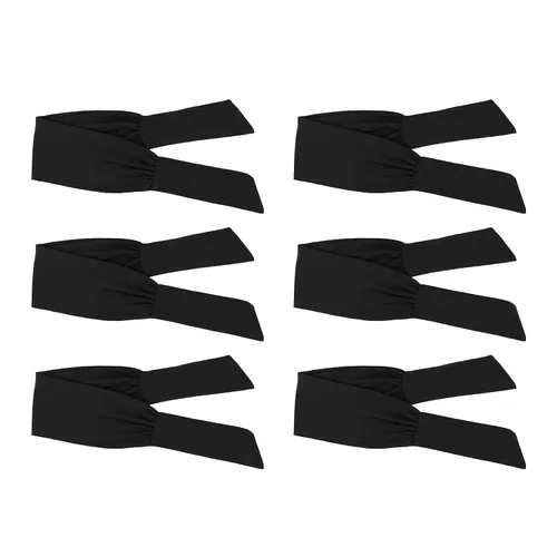 Vista 7 de DRESHOW 6 diademas ajustables para mujer, diademas anudadas de algodón, elásticas, antideslizantes, a la moda, para entrenamiento, deportes, correr