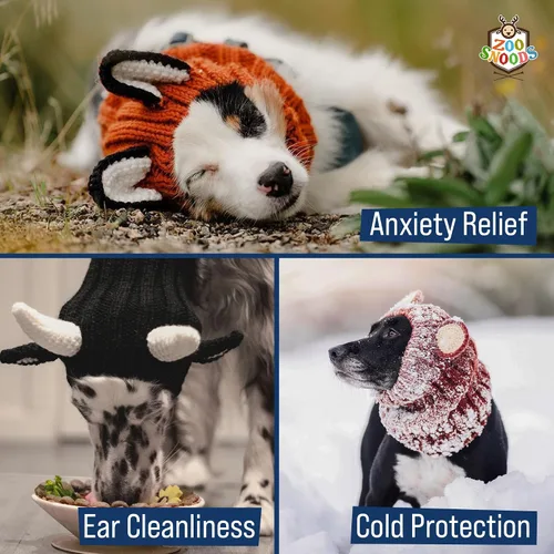 Vista 5 de Zoo Snoods Disfraz de león – Redecilla tejida para perro de melena para mascotas, cubierta cálida para el cuello para Halloween e invierno (S)