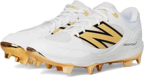 Vista 13 de New Balance Fresh Foam 3000 V7 - Zapatos de béisbol moldeados para hombre, color rojo mercurio/dorado, talla 6.5 M