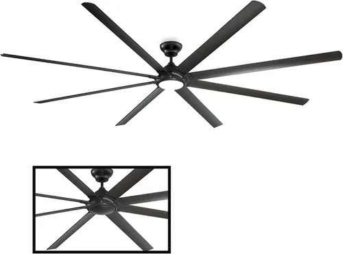 Vista 3 de Hydra Smart - Ventilador de techo de 8 aspas para interiores y exteriores, 120 pulgadas, bronce con kit de luz LED de 3000 K y control de pared
