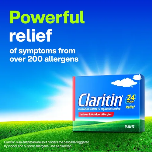 Vista 2 de Claritin Medicamento para la alergia para adultos, pastillas de loratadina sin somnolencia de 10 mg de 24 horas, antihistamínico, 30 tabletas + 1