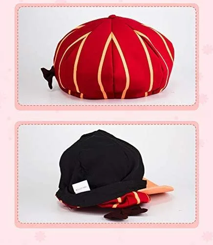 Vista 4 de WOSHOW Gorro de cosplay de anime para mujer, bonito gorro diario para regalo de dibujos animados