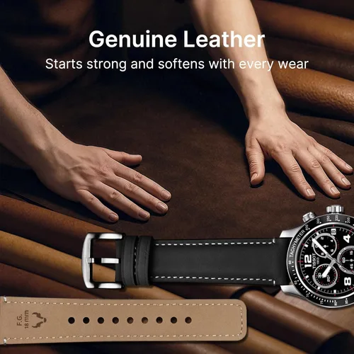 Vista 122 de Fullmosa Correa de reloj de liberación rápida de 0.866 in, 0.787 in y 0.709 in, bandas de cuero bruñido para Samsung Galaxy Watch/Garmin Watch