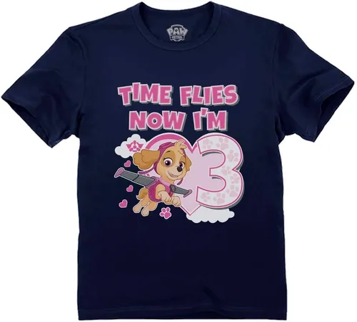 Vista 9 de Time Flies Skye - Camiseta de cumpleaños para niños pequeños, diseño de Patrulla Canina 2nd / Negro
