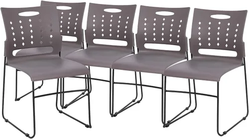 Vista 12 de Flash Furniture Hercules - Silla apilable con respaldo de ventilación, color gris