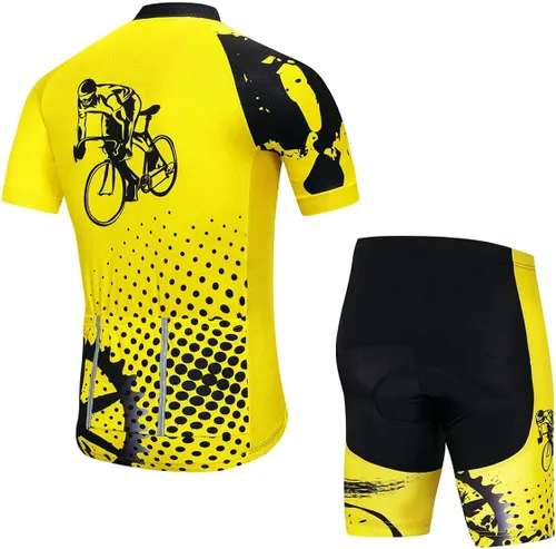 Vista 2 de Maillot de ciclismo de manga corta para hombre, transpirable, color negro