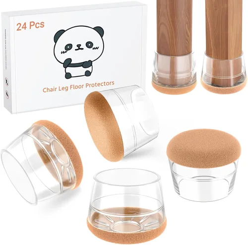Vista 12 de 24 piezas de protectores de pata de silla de silicona extra pequeños (1,5 cm - 2 cm) almohadillas de goma y fieltro para patas de muebles