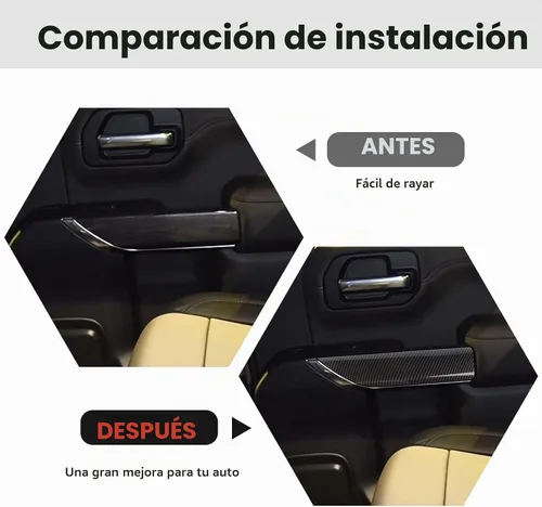 Vista 2 de RT-TCZ Cubierta de panel de manija interior de fibra de carbono, accesorios interiores para Chevrolet Silverado 2019-2022, para GMC Sierra 2019-2022