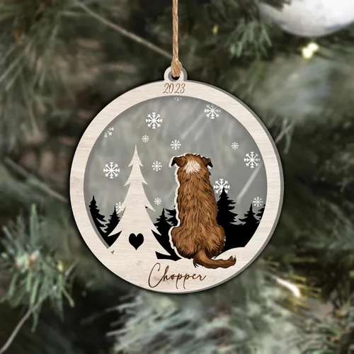 Vista 110 de Nazenti Adorno de Navidad conmemorativo personalizado, regalo personalizado de recuerdo de perro, condolencias por pérdida de mascotas, sabueso