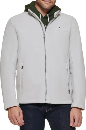 Vista 7 de Tommy Hilfiger Chaqueta de forro polar clásica con cremallera frontal para hombre Negro
