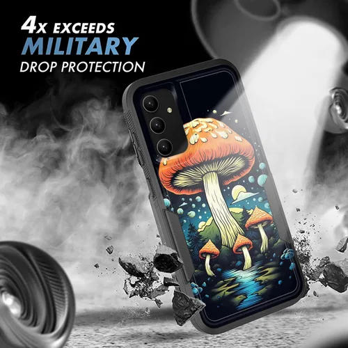 Vista 751 de Funda para Galaxy A14 5G, resistente de doble capa híbrida de policarbonato duro, goma suave, a prueba de golpes, funda protectora resistente
