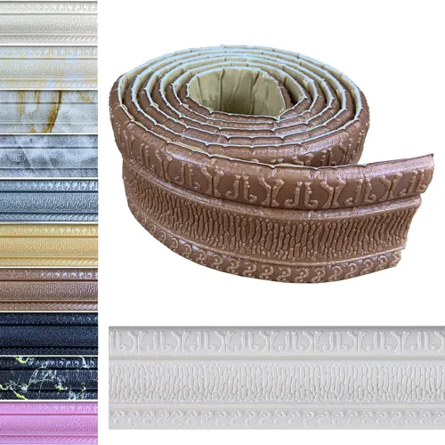 Vista 11 de Yutianli Moldura de Corona Despegar y Pegar Borde de Papel Tapiz Base de Pared Flexible Moldura Adhesiva Zócalo de Vinilo Autoadhesivo Moldura