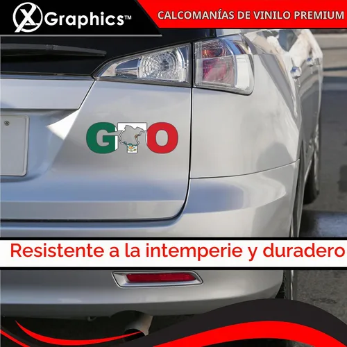 Vista 3 de GTO Guanajuato Bandera México - Calcomanía (8 x 2.6 pulgadas)