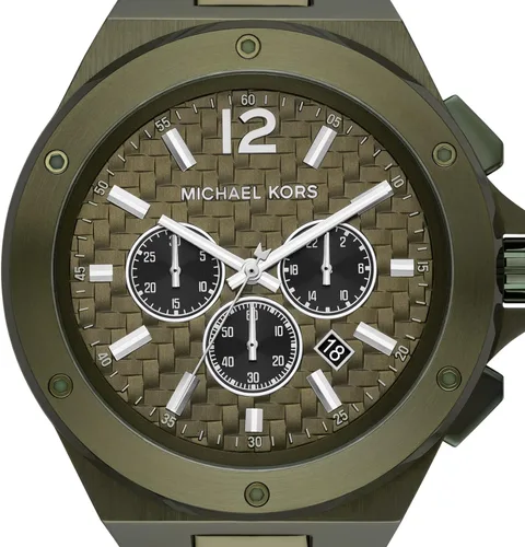 Vista 4 de Michael Kors Lennox - Reloj cronógrafo de acero inoxidable para hombre con correa de acero o silicona