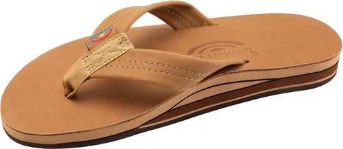 Vista 7 de Rainbow Sandals - Sandalias de cuero para hombre, doble capa con soporte de arco Buckskin