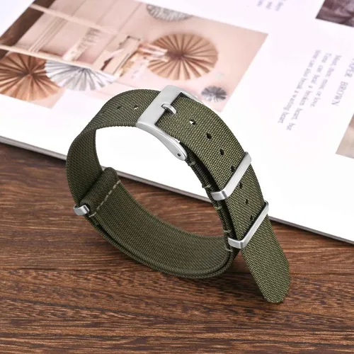 Vista 8 de ANNEFIT - Correa de reloj de nailon de 16mm 18mm 20mm 22mm, correas de reloj militares impermeables de una pieza con hebilla resistente