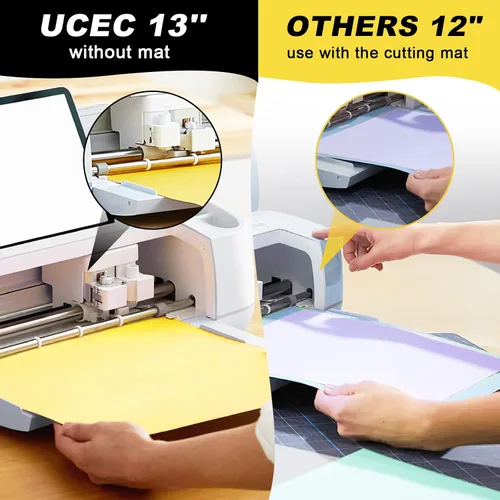 Vista 2 de UCEC Papel de vinilo extraíble negro, hojas de vinilo inteligentes de 13 x 12 pulgadas, color negro brillante, compatibles con Cricut Maker 3/Maker