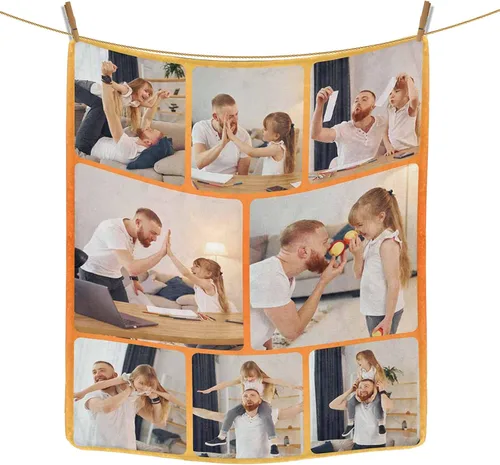 Vista 37 de Regalos personalizados de cumpleaños para el Día del Padre, para papá, abuelo, hombres, manta personalizada con fotos para mi papá, regalos de hija